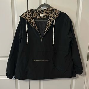 She&sho half zip rain coat with hood